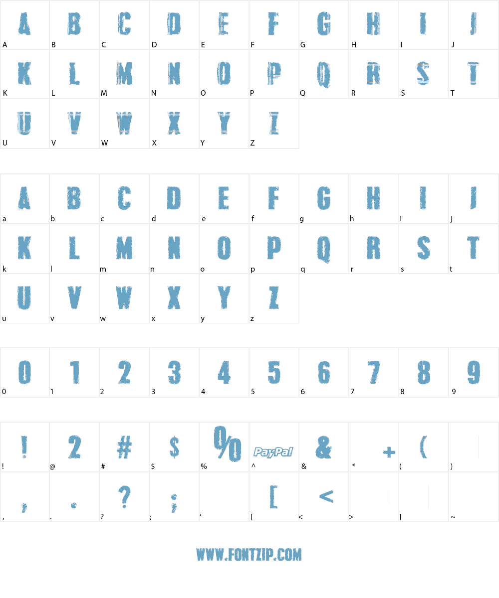 Grunge Overlords Font Character